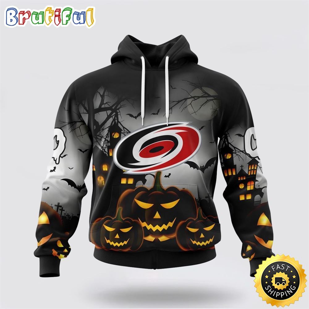 Personalized NHL Carolina Hurricanes All Over Print 3D Hoodie Special Design Pumpkins For Halloween Personalized NHL Carolina Hurricanes All Over Print 3D Hoodie Special Design Pumpkins For Halloween