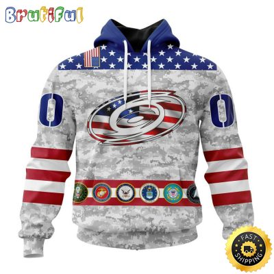 Personalized NHL Carolina Hurricanes Hoodie Armed Forces Appreciation All Over Print 3D Hoodie Unisex Tshirt Hoodie