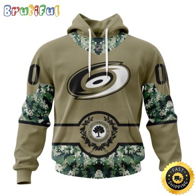 Personalized NHL Carolina Hurricanes Hoodie Military Camo With City Or State Flag 3D Hoodie Unisex Tshirt Hoodie