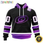 Personalized NHL Carolina Hurricanes Hoodie Special Black Hockey Fights Cancer All Over Print 3D Hoodie Unisex Hoodie