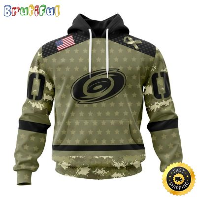 Personalized NHL Carolina Hurricanes Hoodie Special Camo Military Appreciation All Over Print 3D Hoodie Unisex Hoodie