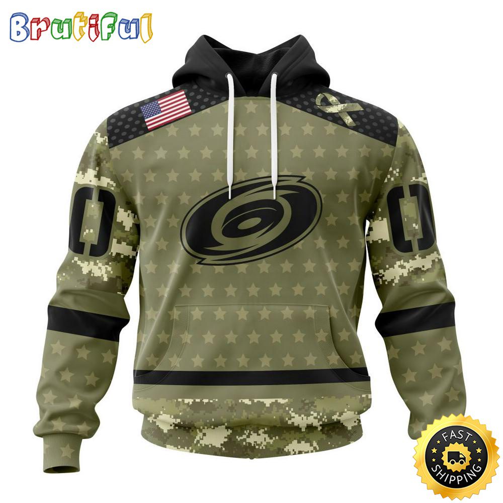 Personalized NHL Carolina Hurricanes Hoodie Special Camo Military Appreciation All Over Print 3D Hoodie Unisex Hoodie