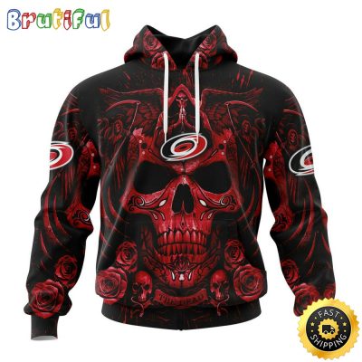 Personalized NHL Carolina Hurricanes Hoodie Special Design With Skull Art All Over Print 3D Hoodie Unisex Tshirt Hoodie