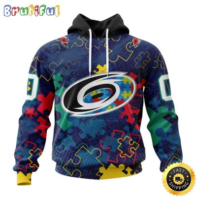 Personalized NHL Carolina Hurricanes Specialized Fearless Against Autism All Over Print 3D Hoodie Unisex Hoodie
