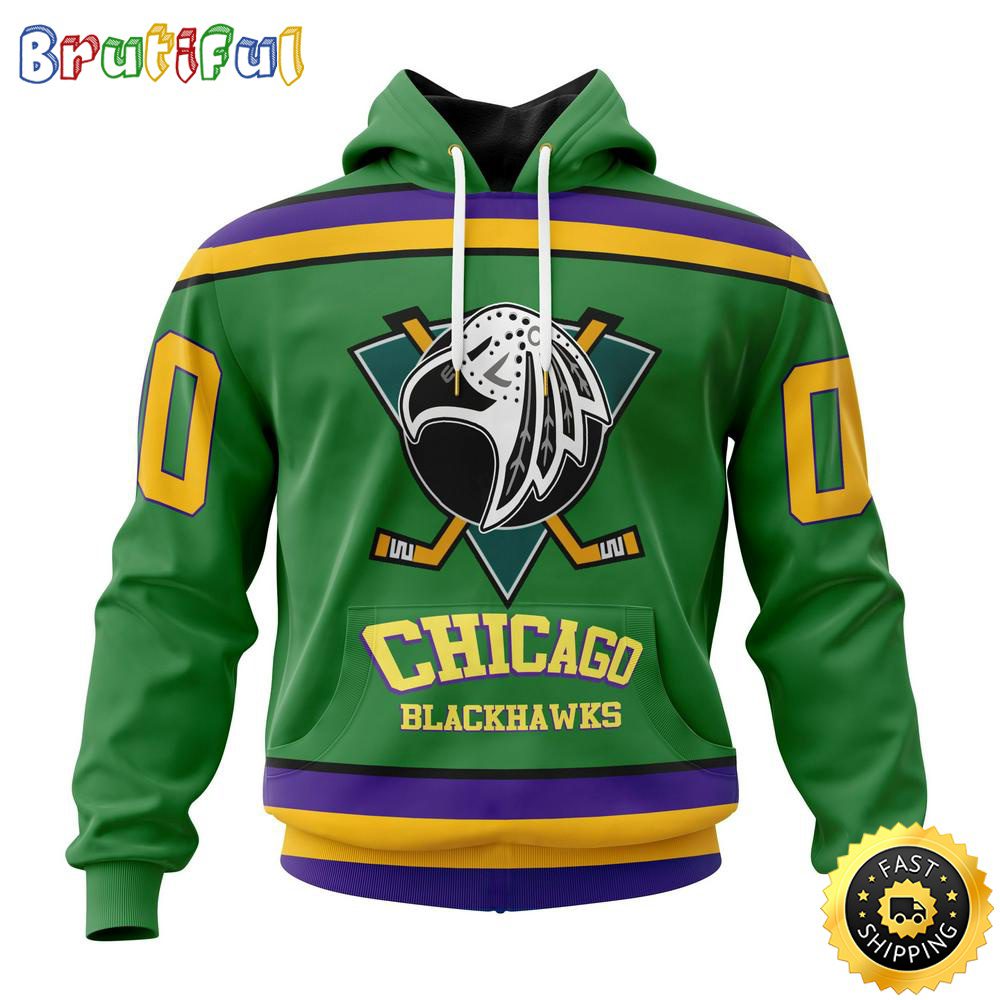 Personalized NHL Chicago BlackHawks Hoodie Specialized Design X The Mighty Ducks All Over Print 3D Hoodie Unisex Hoodie Tshirt