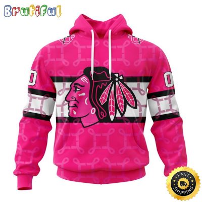 Personalized NHL Chicago BlackHawks I Pink I Can In October We Wear Pink Breast Cancer All Over Print 3D Hoodie Unisex Hoodie Tshirt Sweatshirt