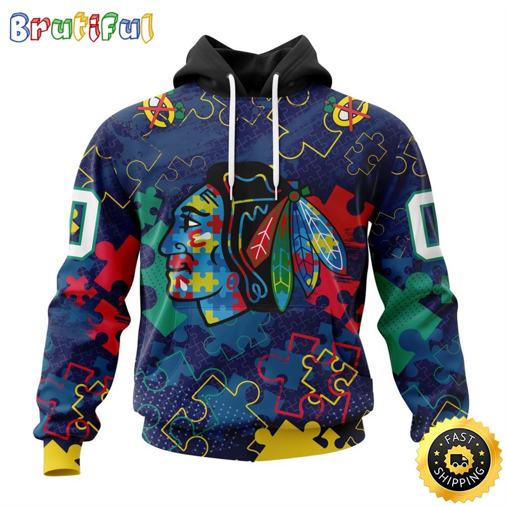Personalized NHL Chicago BlackHawks Specialized Fearless Against Autism All Over Print 3D Hoodie Unisex Hoodie Personalized NHL Chicago BlackHawks Specialized Fearless Against Autism All Over Print 3D Hoodie Unisex Hoodie