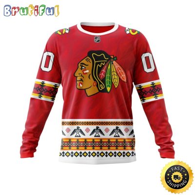 Personalized NHL Chicago BlackHawks Sweatshirt Specialized Native Concepts All Over Print Sweatshirt Unisex