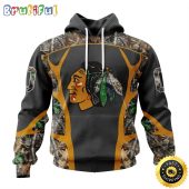 Personalized NHL Chicago Blackhawks Hoodie Special Camo Hunting Design All Over Print 3D Unisex Hoodie