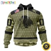 Personalized NHL Chicago Blackhawks Hoodie Special Camo Military Appreciation All Over Print 3D Hoodie Unisex Hoodie