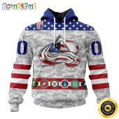 Personalized NHL Colorado Avalanche Hoodie Armed Forces Appreciation All Over Print 3D Hoodie Unisex Tshirt Hoodie