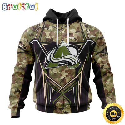 Personalized NHL Colorado Avalanche Hoodie Special Camo Color Design All Over Print 3D Unisex Hoodie