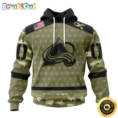 Personalized NHL Colorado Avalanche Hoodie Special Camo Military Appreciation All Over Print 3D Hoodie Unisex Hoodie