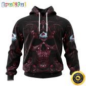 Personalized NHL Colorado Avalanche Hoodie Special Design With Skull Art All Over Print 3D Hoodie Unisex Tshirt Hoodie