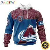 Personalized NHL Colorado Avalanche Hoodie Specialized Hockey With Paisley All Over Print Hoodie Unisex Tshirt Hoodie
