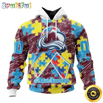 Personalized NHL Colorado Avalanche Special Autism Awareness Month All Over Print 3D Hoodie Unisex Hoodie