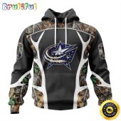 Personalized NHL Columbus Blue Jackets Hoodie Special Camo Hunting Design All Over Print 3D Unisex Hoodie