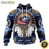 Personalized NHL Columbus Blue Jackets Hoodie Special Native Costume Design 3D Hoodie Unisex Tshirt Hoodie