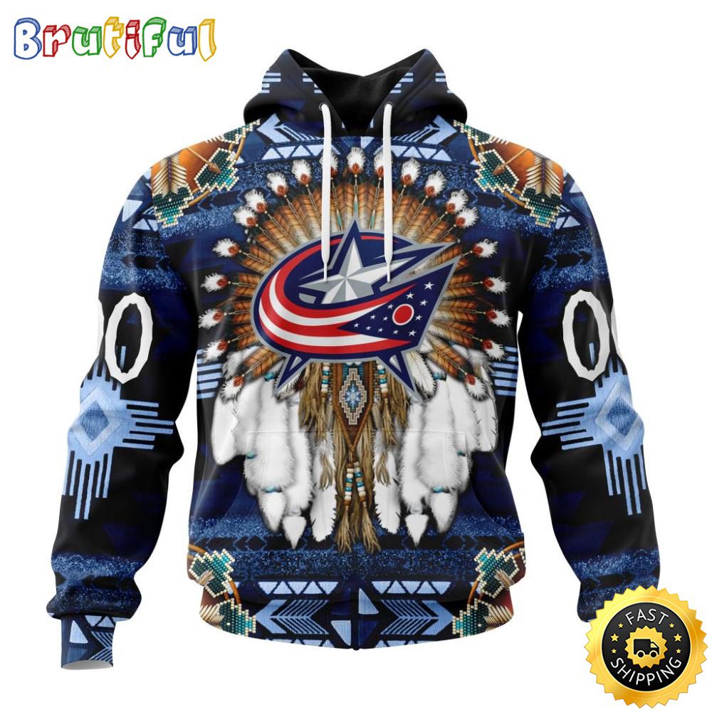 Personalized NHL Columbus Blue Jackets Hoodie Special Native Costume Design 3D Hoodie Unisex Tshirt Hoodie