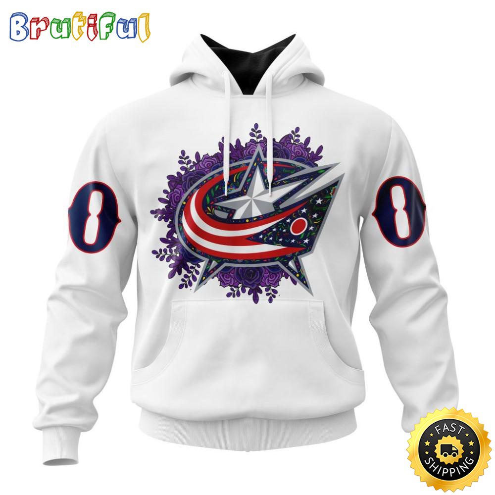 Personalized NHL Columbus Blue Jackets Hoodie Specialized Dia De Muertos 3D Hoodie Unisex Tshirt Hoodie