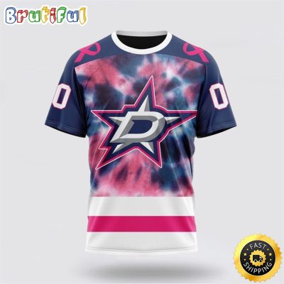 Personalized NHL Dallas Stars All Over Print 3D T Shirt Special Pink October Fight Breast Cancer Gift For Man And Women