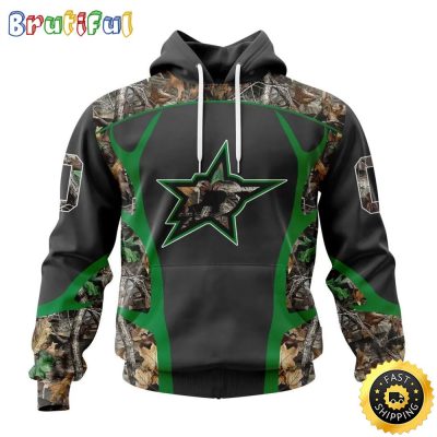 Personalized NHL Dallas Stars Hoodie Special Camo Hunting Design All Over Print 3D Unisex Hoodie