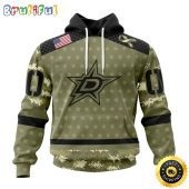 Personalized NHL Dallas Stars Hoodie Special Camo Military Appreciation All Over Print 3D Hoodie Unisex Hoodie