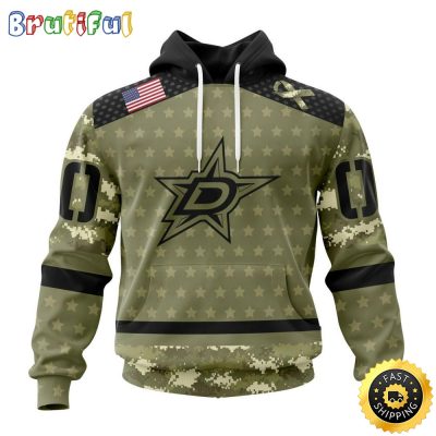 Personalized NHL Dallas Stars Hoodie Special Camo Military Appreciation All Over Print 3D Hoodie Unisex Hoodie