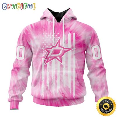 Personalized NHL Dallas Stars Special Pink Tie-Dye All Over Print 3D Hoodie Unisex Hoodie Tshirt Sweatshirt