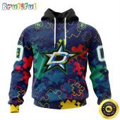 Personalized NHL Dallas Stars Specialized Fearless Against Autism All Over Print 3D Hoodie Unisex Hoodie