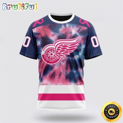 Personalized NHL Detroit Red Wings All Over Print 3D T Shirt Special Pink October Fight Breast Cancer Gift For Man And Women