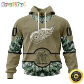 Personalized NHL Detroit Red Wings Hoodie Military Camo With City Or State Flag 3D Hoodie Unisex Tshirt Hoodie