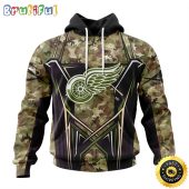 Personalized NHL Detroit Red Wings Hoodie Special Camo Color Design All Over Print 3D Unisex Hoodie