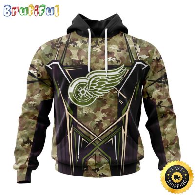 Personalized NHL Detroit Red Wings Hoodie Special Camo Color Design All Over Print 3D Unisex Hoodie