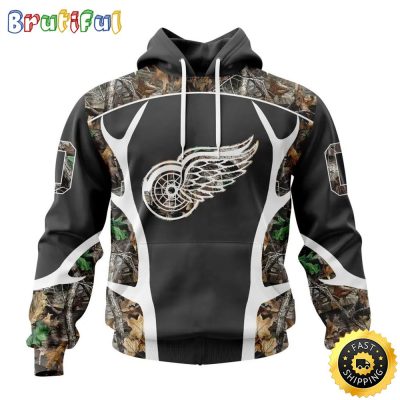 Personalized NHL Detroit Red Wings Hoodie Special Camo Hunting Design All Over Print 3D Unisex Hoodie