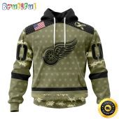 Personalized NHL Detroit Red Wings Hoodie Special Camo Military Appreciation All Over Print 3D Hoodie Unisex Hoodie