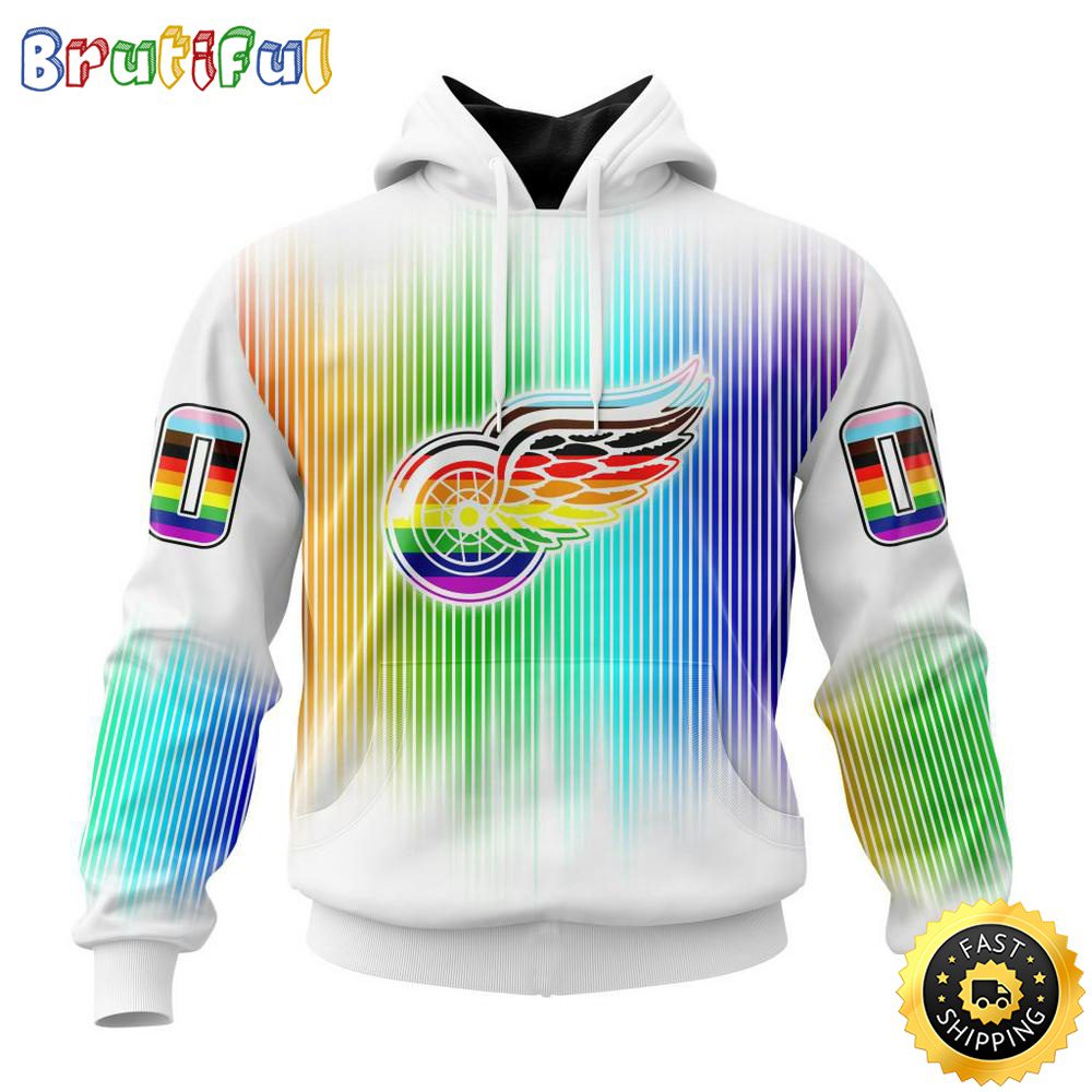 Personalized NHL Detroit Red Wings Hoodie Special Design For Pride Month All Over Print 3D Hoodie Unisex Hoodie Tshirt