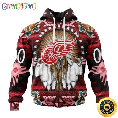 Personalized NHL Detroit Red Wings Hoodie Special Native Costume Design 3D Hoodie Unisex Tshirt Hoodie