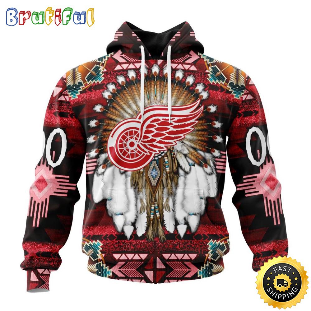 Personalized NHL Detroit Red Wings Hoodie Special Native Costume Design 3D Hoodie Unisex Tshirt Hoodie