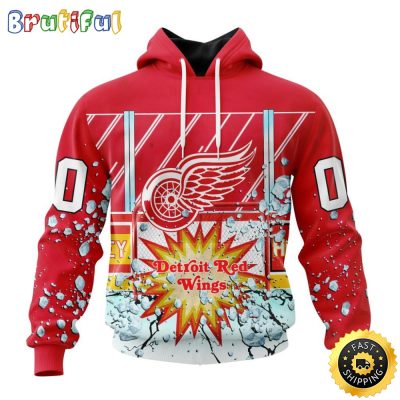 Personalized NHL Detroit Red Wings Hoodie With Ice Hockey Arena 3D Hoodie Unisex Tshirt Hoodie