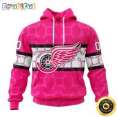 Personalized NHL Detroit Red Wings I Pink I Can In October We Wear Pink Breast Cancer All Over Print 3D Hoodie Unisex Hoodie Tshirt Sweatshirt