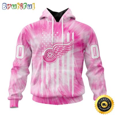 Personalized NHL Detroit Red Wings Special Pink Tie-Dye All Over Print 3D Hoodie Unisex Hoodie Tshirt Sweatshirt