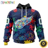Personalized NHL Detroit Red Wings Specialized Fearless Against Autism All Over Print 3D Hoodie Unisex Hoodie