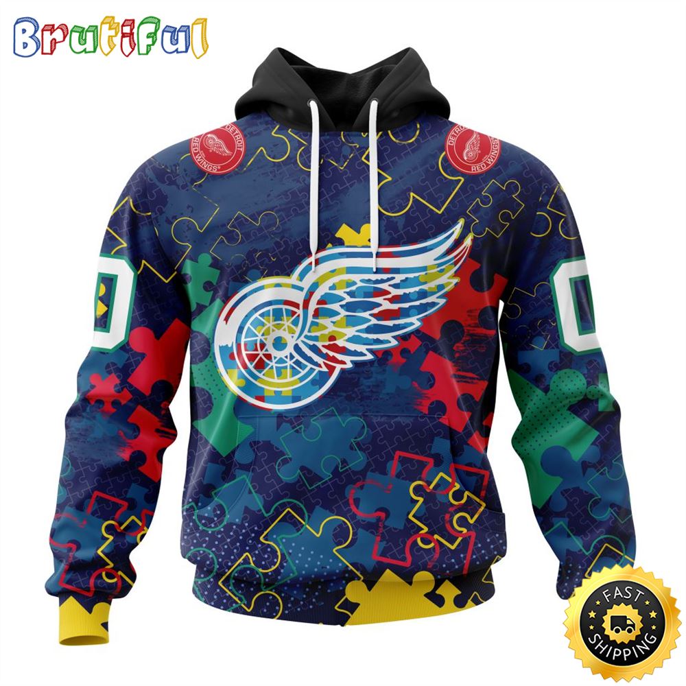 Personalized NHL Detroit Red Wings Specialized Fearless Against Autism All Over Print 3D Hoodie Unisex Hoodie Personalized NHL Detroit Red Wings Specialized Fearless Against Autism All Over Print 3D Hoodie Unisex Hoodie