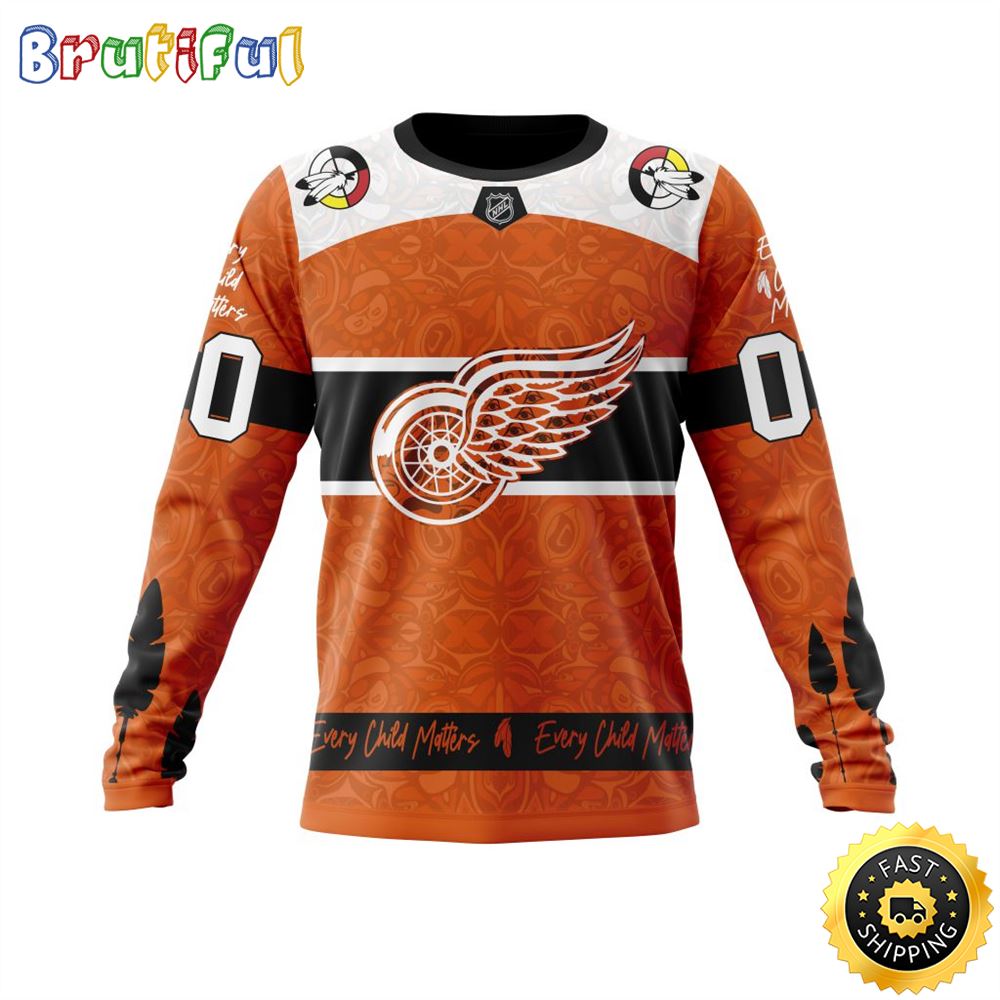 Personalized NHL Detroit Red Wings Sweatshirt Specialized Design Support Child Lives Matter All Over Print Sweatshirt Unisex