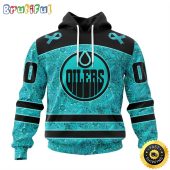 Personalized NHL Edmonton Oilers All Over Print 3D Hoodie Special Design Fight Ovarian Cancer Gift For Football Fans