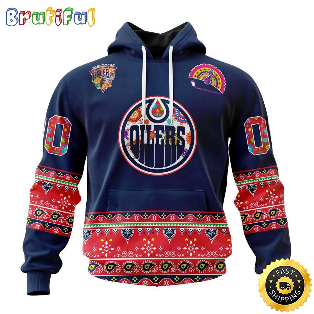 Personalized NHL Edmonton Oilers Hoodie Jersey Hockey For All Diwali Festival All Over Print 3D Hoodie Unisex Hoodie Tshirt