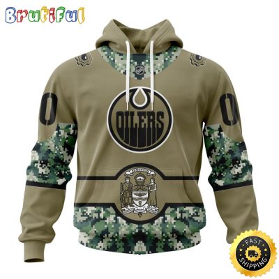 Personalized NHL Edmonton Oilers Hoodie Military Camo With City Or State Flag 3D Hoodie Unisex Tshirt Hoodie