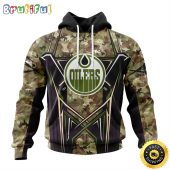 Personalized NHL Edmonton Oilers Hoodie Special Camo Color Design All Over Print 3D Unisex Hoodie