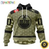 Personalized NHL Edmonton Oilers Hoodie Special Camo Military Appreciation All Over Print 3D Hoodie Unisex Hoodie